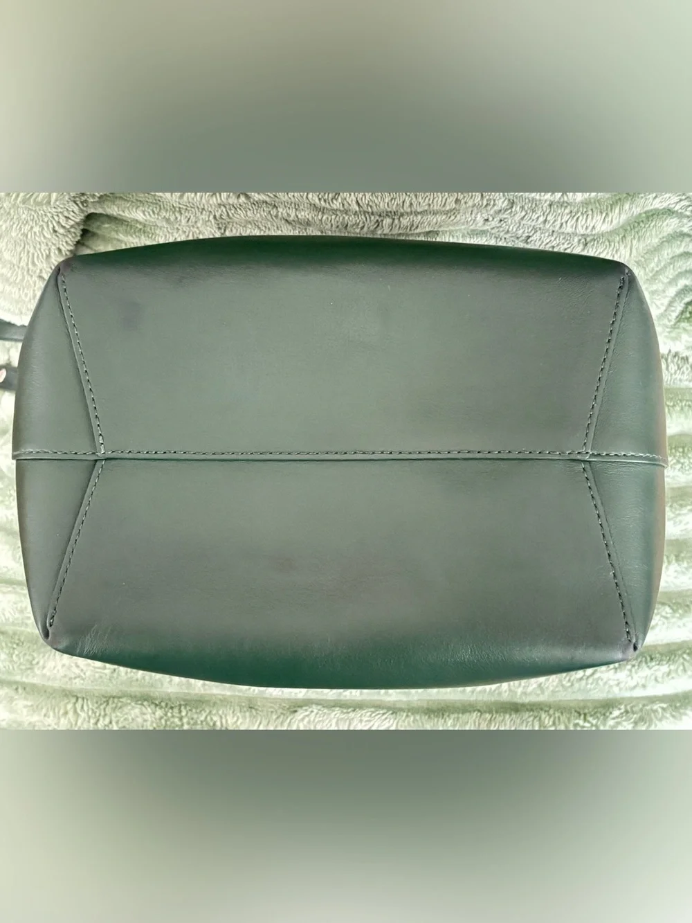 MANSUR GAVRIEL LG LEATHER GREEN CROSSBODY/BUCKET BAG
